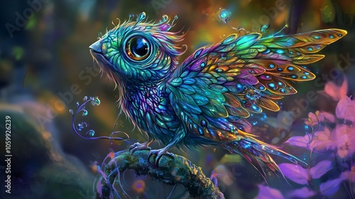 Whimsical Virtual Pet Show Featuring Fantastical Creatures with Iridescent Scales Gossamer Wings and Luminescent Eyes photo