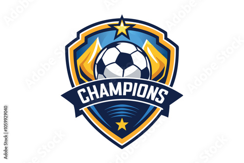 Champions Sports League Emblem Badge Logo Design Vector Template.
