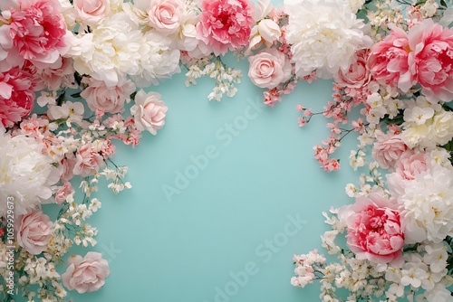 Soft Pink and White Peonies and Roses Arrangement