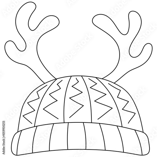 Deer antler hat with a wool knitting pattern look adorable line