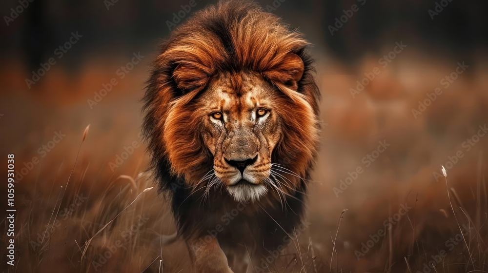Fototapeta premium A lion, the epitome of power and regality,