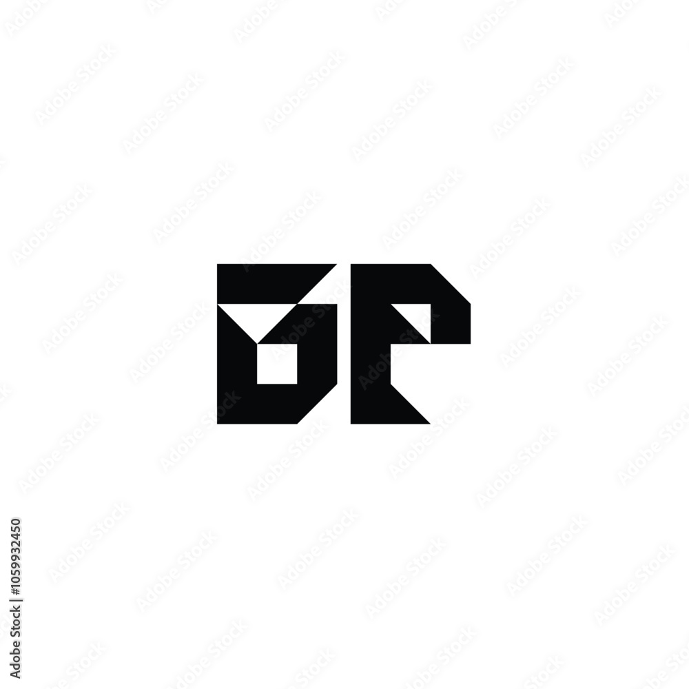Obraz premium BP monogram logo design letter text name symbol monochrome logotype alphabet character simple logo