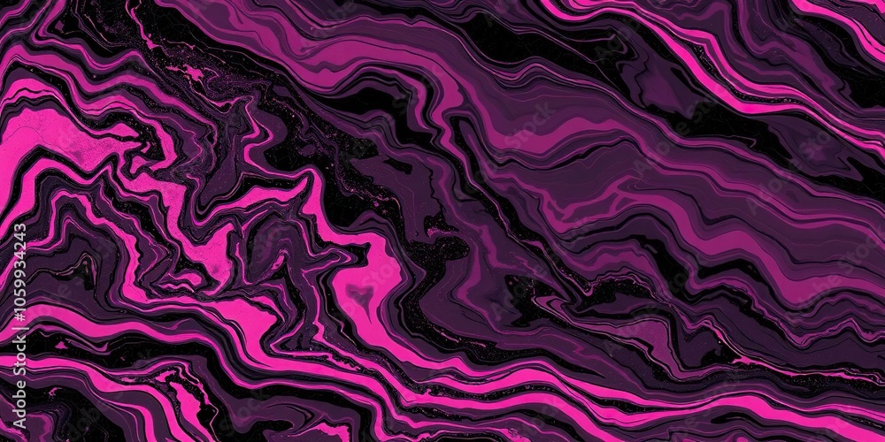 Obraz premium Abstract marble texture with swirling patterns in black and pink, pink, texture, elegant