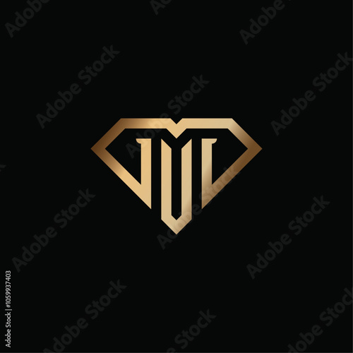 Luxury Initials TM Diamond Logo Vector Illustration