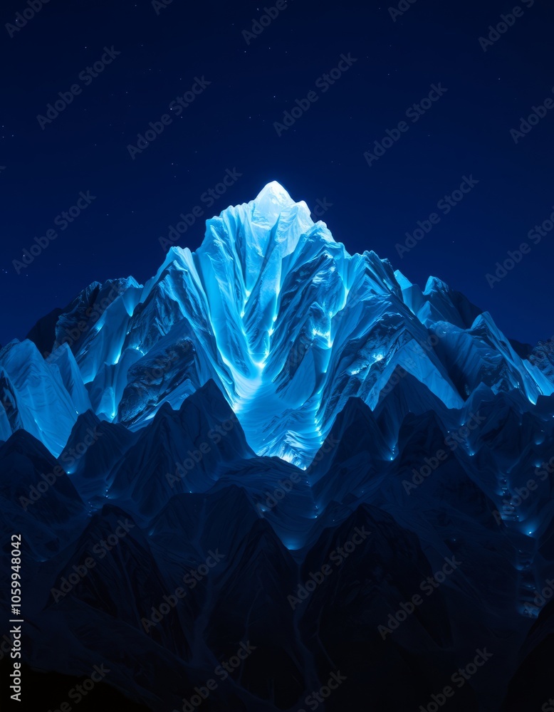 Obraz premium A mountain range made entirely of crystal giving off a mesmerizi
