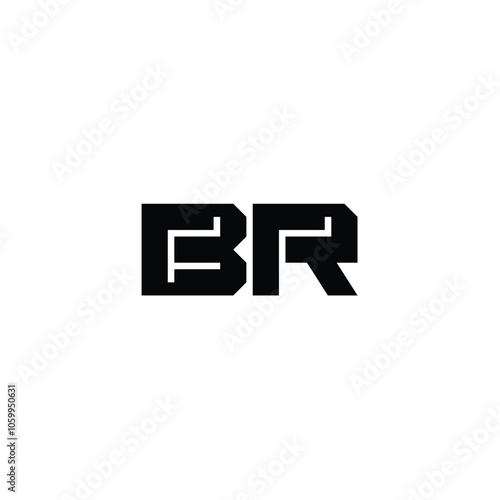 BR monogram logo design letter text name symbol monochrome logotype alphabet character simple logo