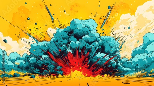 Cartoon Explosion Graphic. photo