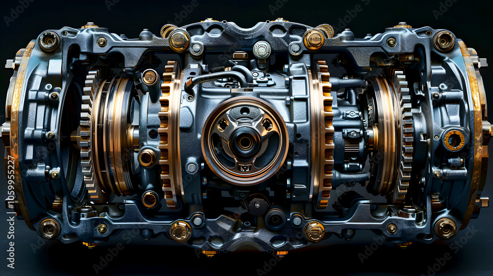 Obraz premium 4WD Transfer Case Internal Mechanics and Torque Distribution