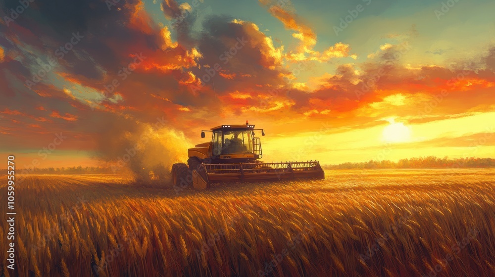 Fototapeta premium Sunset Harvest.
