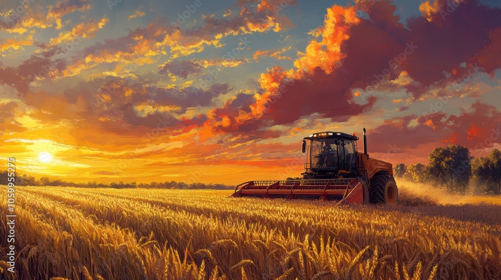 Obraz premium Sunset Harvest.