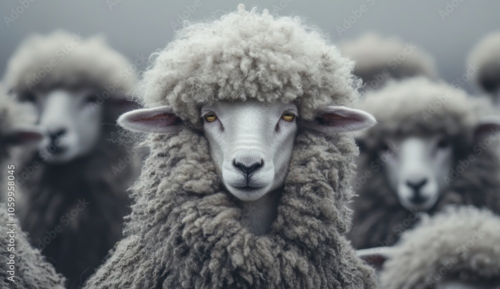 Obraz premium Sheep in a Crowd.