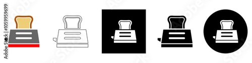 toaster and bread vector pictogram sign icon symbol ui and ux design, glyphs and stroke line	