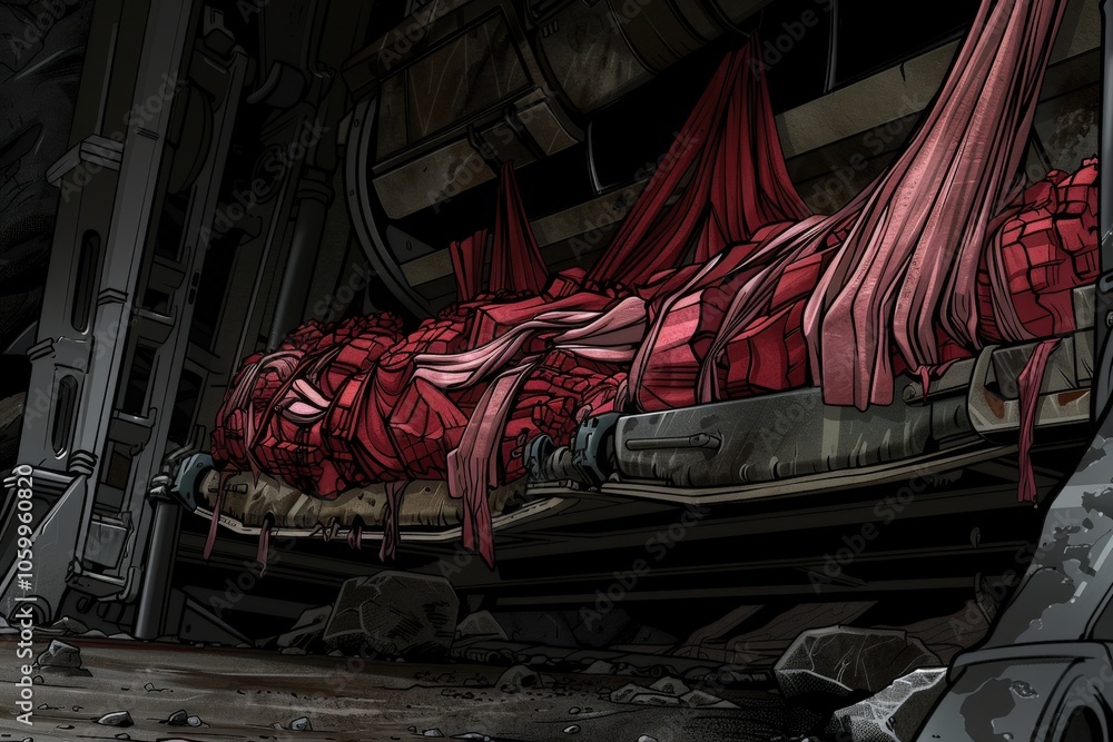 Obraz premium A pile of red cloths and a pile of red cloths