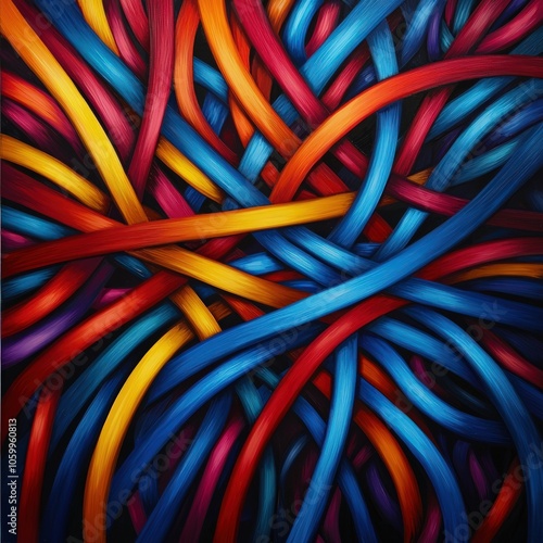 Wallpaper Mural Dynamic Interplay of Vibrant Colors in Abstract Composition Creating Visual Energy Torontodigital.ca