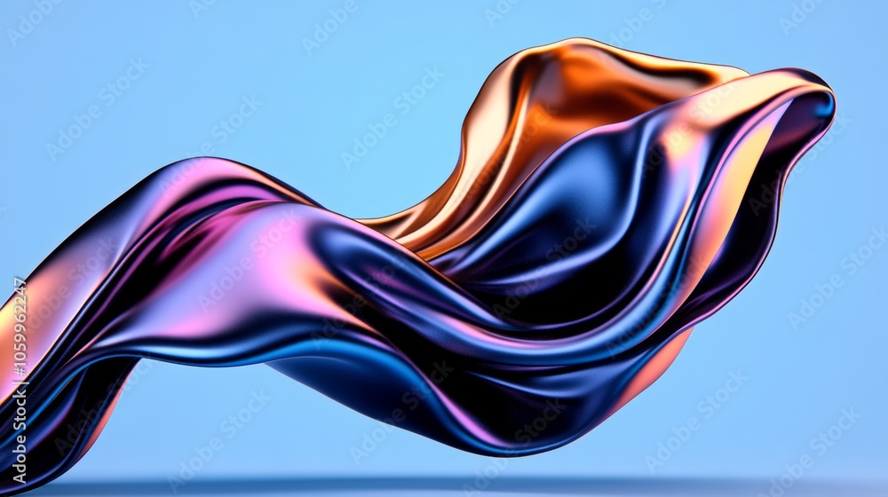 Obraz premium Abstract Blue Purple Orange Swirling Liquid Background