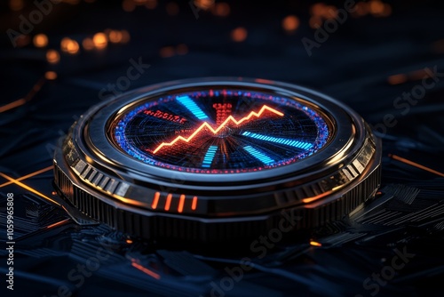 Wallpaper Mural 3D digital holographic pie chart showing debt and equity ratios, capturing the advanced and futuristic approach to financial evaluation, symbolizing modernity and precision Torontodigital.ca