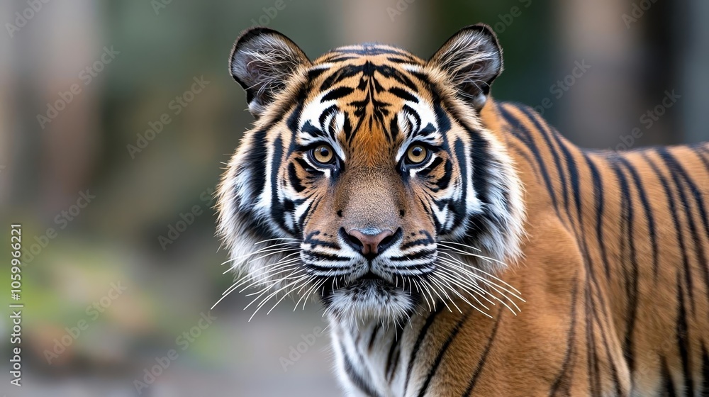 Fototapeta premium A captivating closeup of a wild tiger