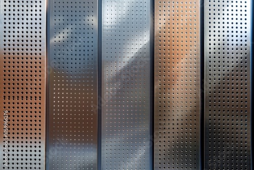 Modern Perforated Metal Panels with Industrial Patterns for Architectural Design