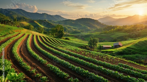 Wallpaper Mural Farmland at Sunset. Torontodigital.ca