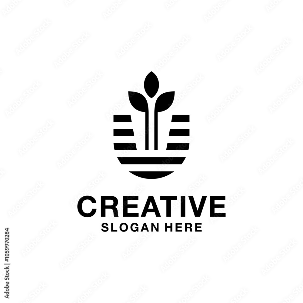 Fototapeta premium Letter u plant logo design.eps