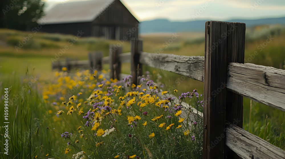 Fototapeta premium Fence Flowers