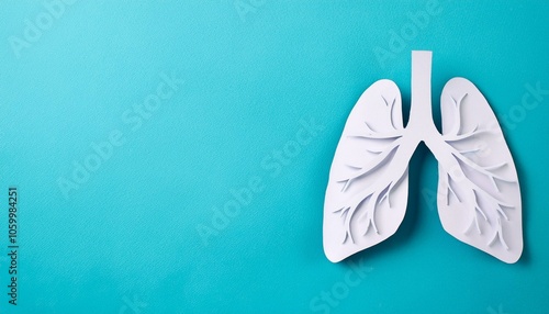 top view flat Paper Cut Craft of Human Lung photo