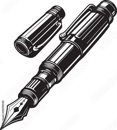 Rollerball Pen vector silhouette