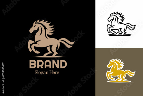 Elegant Horse Silhouette Logo For Brand
