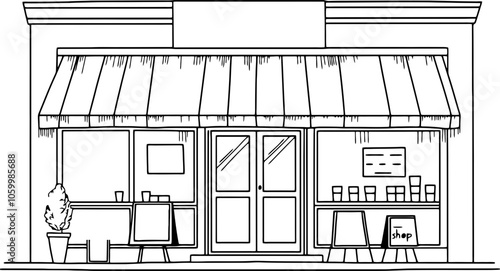 Drawing of coffee shop 