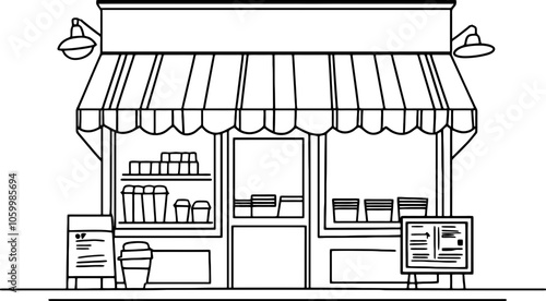 Drawing of coffee shop 