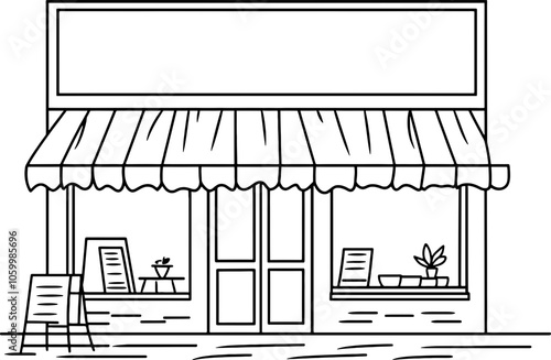 Drawing of coffee shop 
