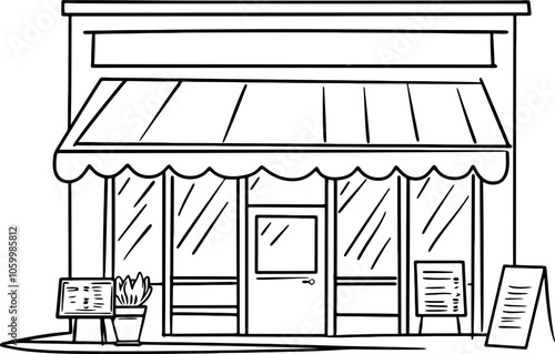 Drawing of coffee shop 