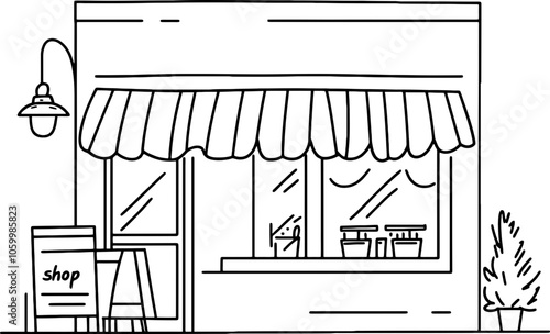 Drawing of coffee shop 