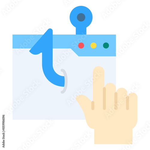 Clickbait Flat Icon minimalist vector illustration ,simple transparent graphic element .Isolated on white background