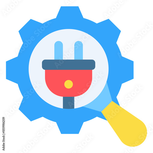 SEO Plugin Flat Icon minimalist vector illustration ,simple transparent graphic element .Isolated on white background