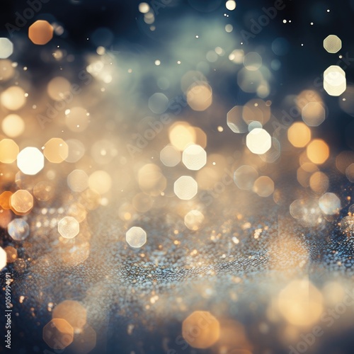 Abstract bright blurry sparkles. Background for flyer design for party, invitation for Christmas and holidays. photo