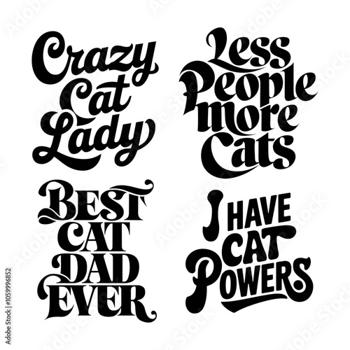 Cat lover calligraphy bundle for t-shirt, mug, poster, print, etc