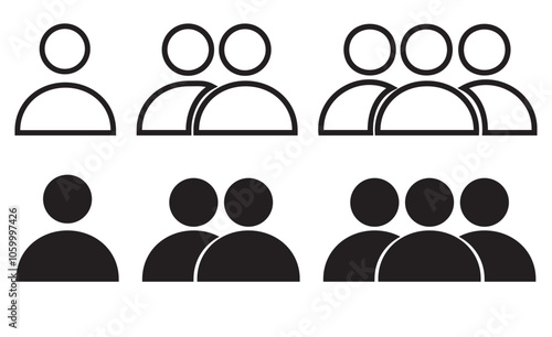 Group of people or group of users. Group icon, people icon set in trendy flat style. Persons symbol infographics website design, logo, app.vector illustration.