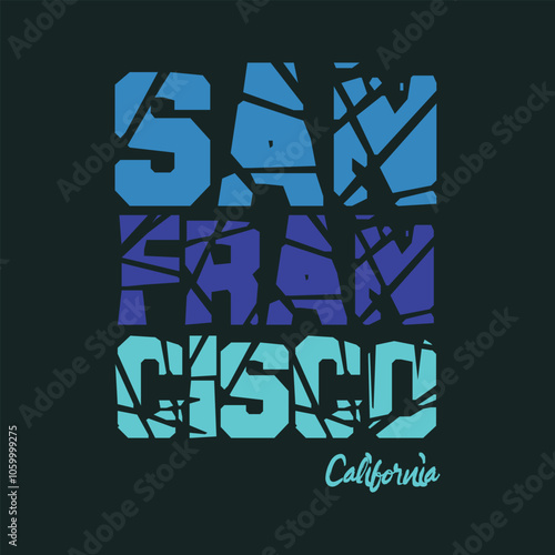 San fancisco vector illustration and typography, perfect for t-shirts, hoodies, prints etc.