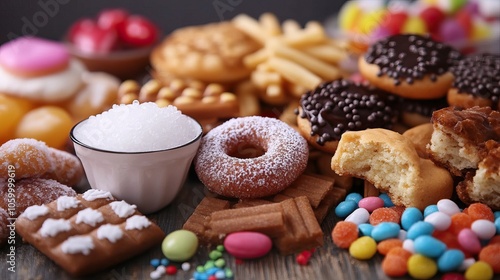 Food products containing a significant amount of sugar photo