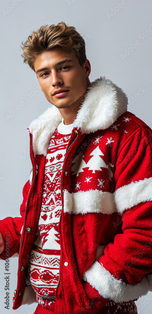 Obraz premium A man in a red outfit for Christmas day