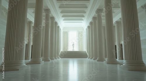 A historic courthouse with tall columns and a grand staircase.