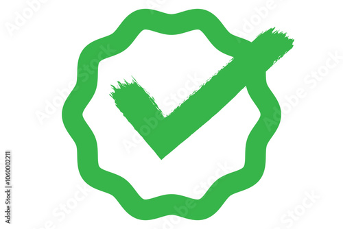 Verified badge icon tick symbol vector approved check mark icon. Blue green checkmark icons - Certificate badge Quality certify icon