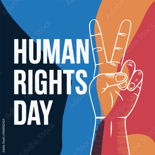 Human Rights Day, vector illustration, Month card, poster, banner