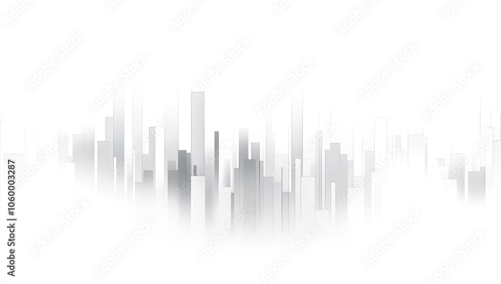 Abstract Minimalistic Gray Skyline Blur on white and transparent background. PNG Abstract Minimalistic Gray Skyline Blur on white and transparent background. PNG