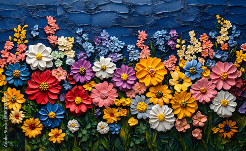 Flower ornament with painting background.