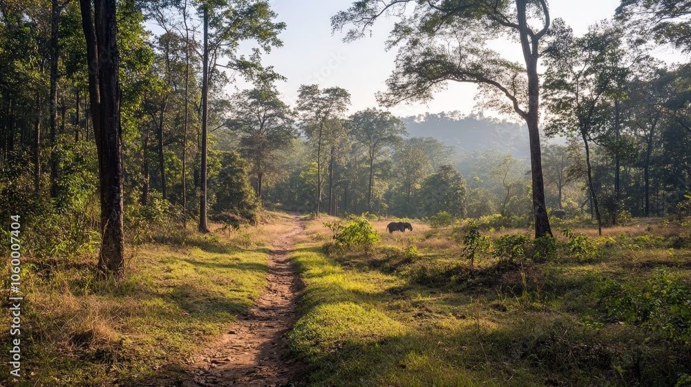 A conservation project focused on reforesting degraded land to create safe habitats for endangered species like tigers and elephants. A conservation project focused on reforesting degraded land to create safe habitats for endangered species like tigers and elephants.