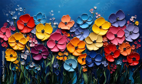 Flower ornament with painting background.