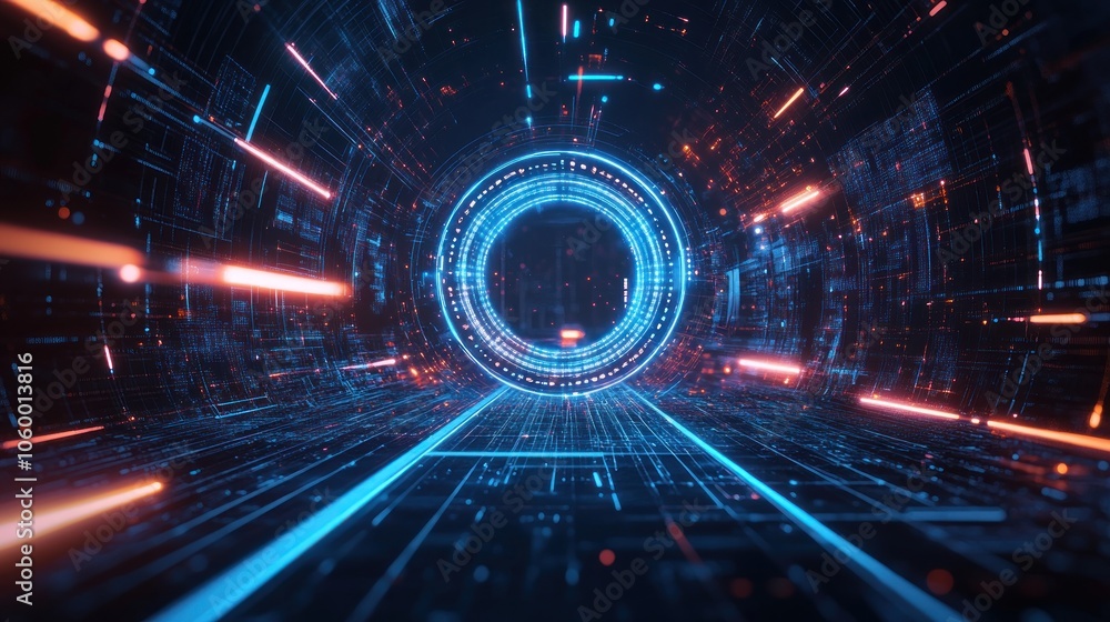 Fototapeta premium Cyberpunk Tunnel
