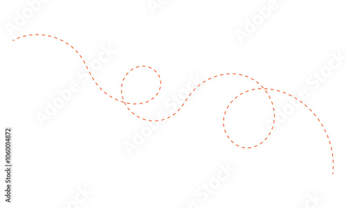 Hand drawn dotted curved line.  Curved line icon collection. isolated on white background. Vector illustration. EPS 10